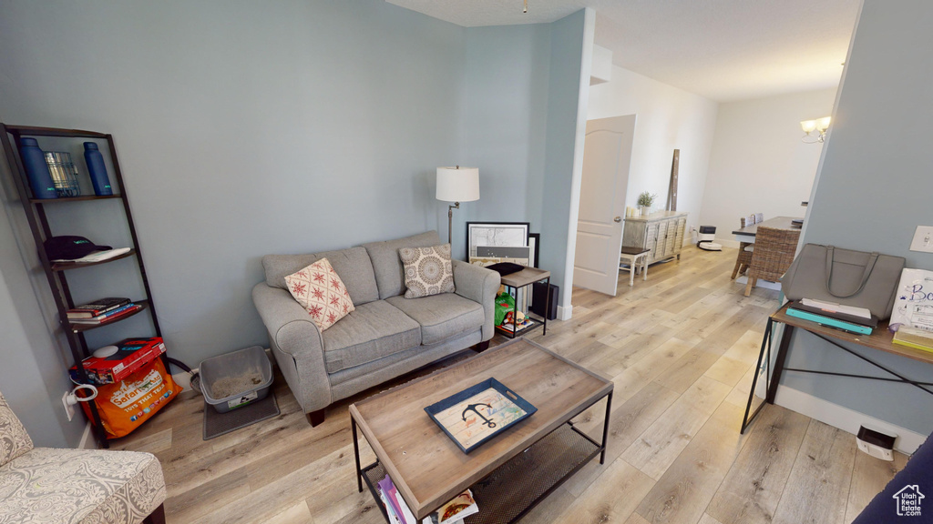 Living room featuring hardwood / wood-style floors