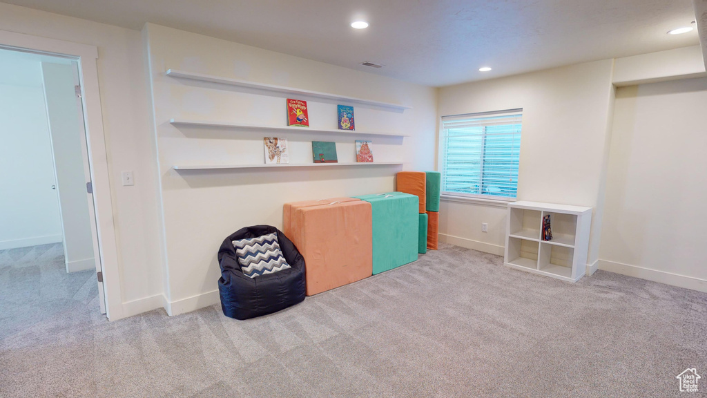 Interior space with carpet floors