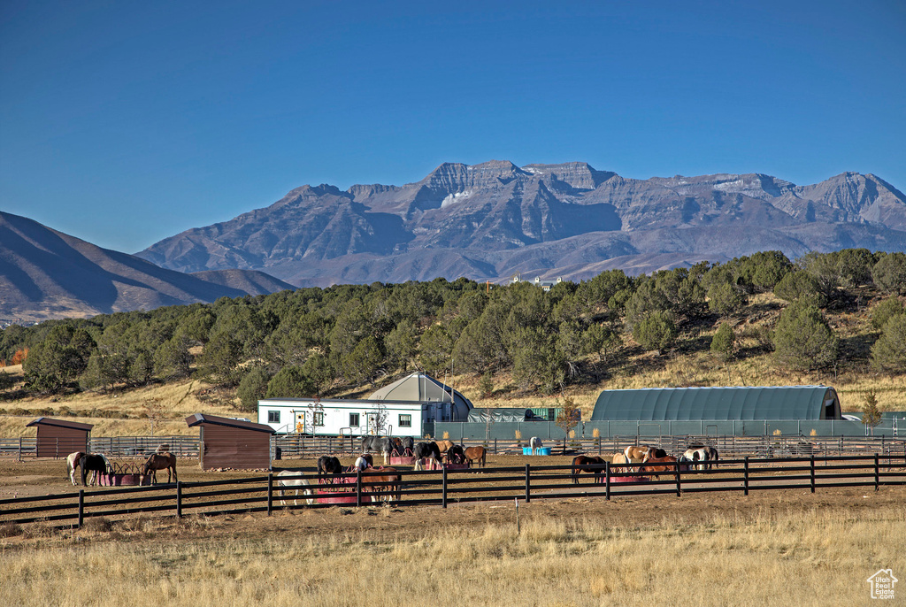 Property view of mountains featuring a rural view