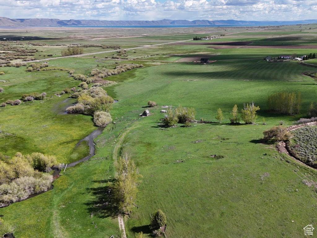 Drone / aerial view featuring a rural view and a mountain view