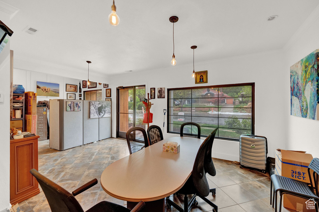 Dining room featuring light tile flooring