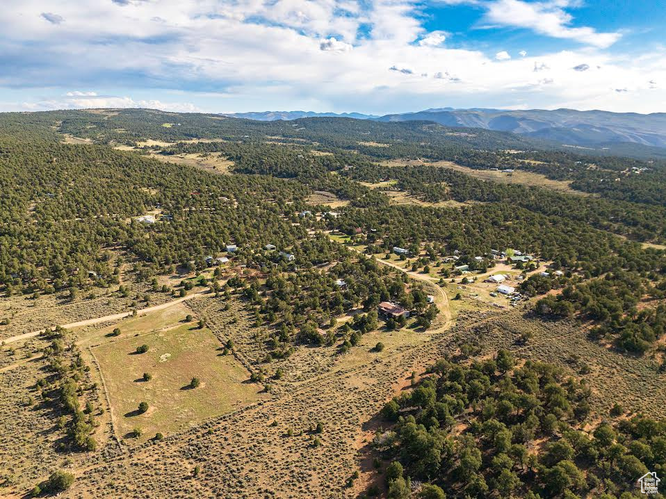 Drone / aerial view featuring a mountain view