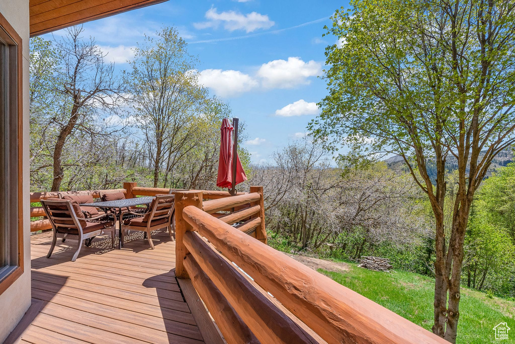 View of wooden terrace