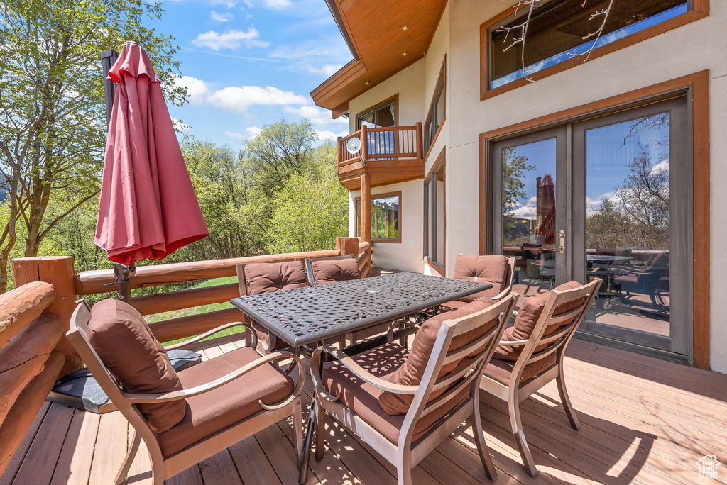 View of wooden deck