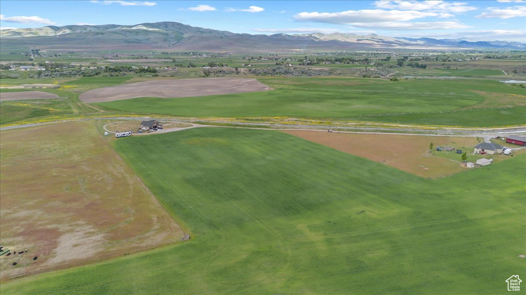 Aerial view with a mountain view and a rural view