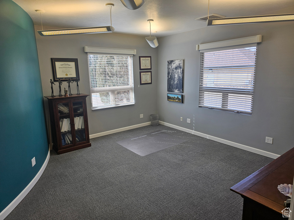 View of carpeted spare room