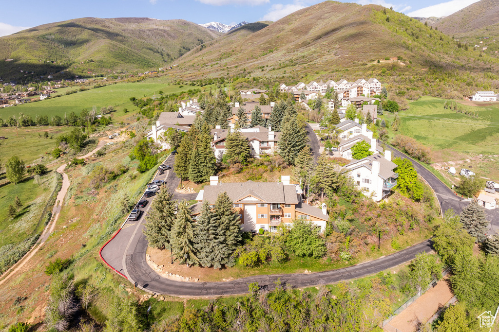 Bird's eye view featuring a mountain view