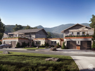 Exterior space featuring a mountain view