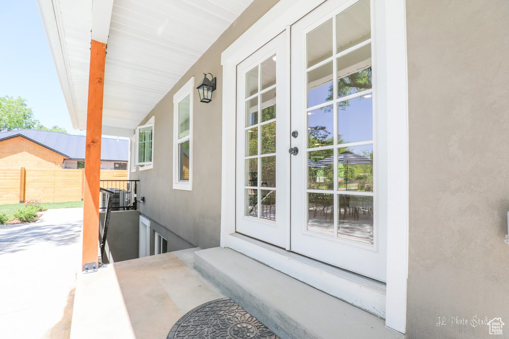 View of terrace with french doors