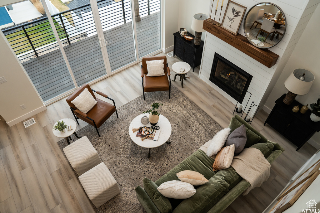 Living room featuring hardwood / wood-style floors