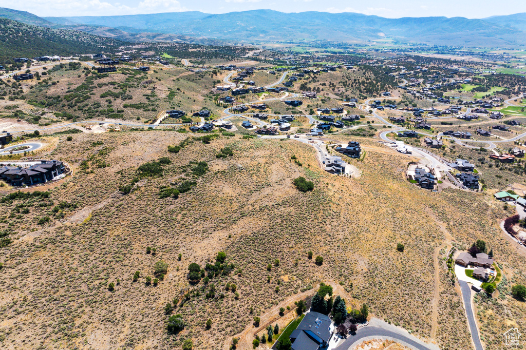 Drone / aerial view with a mountain view