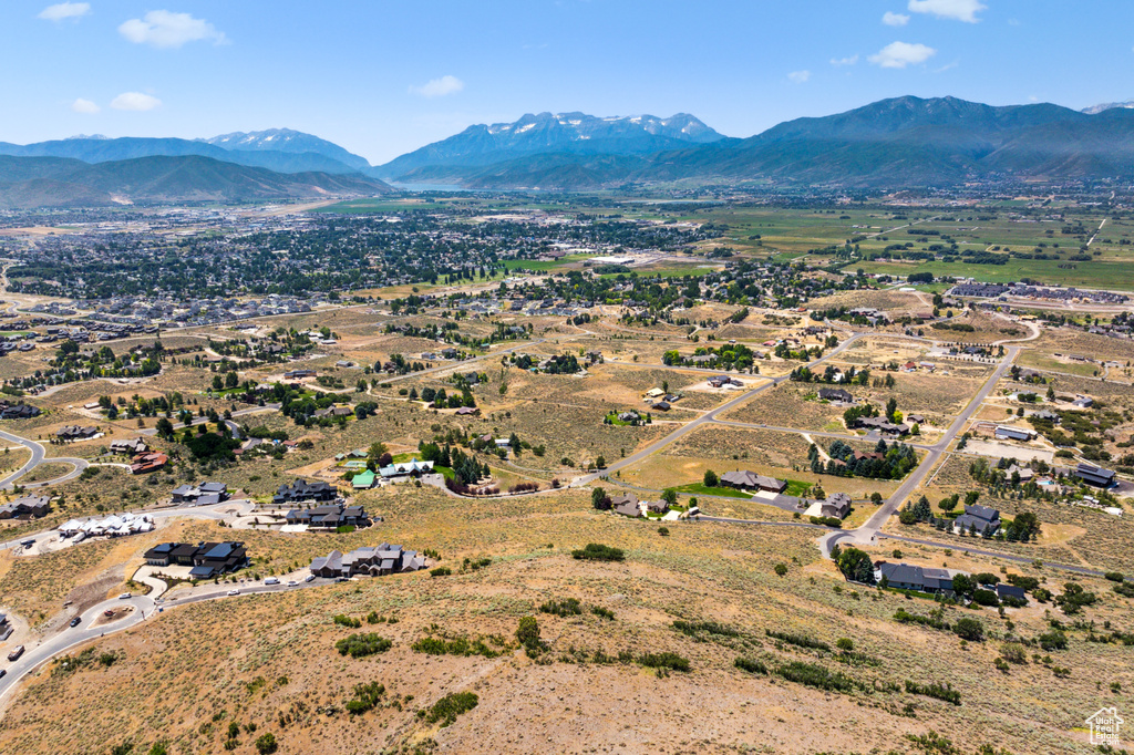 Drone / aerial view with a mountain view