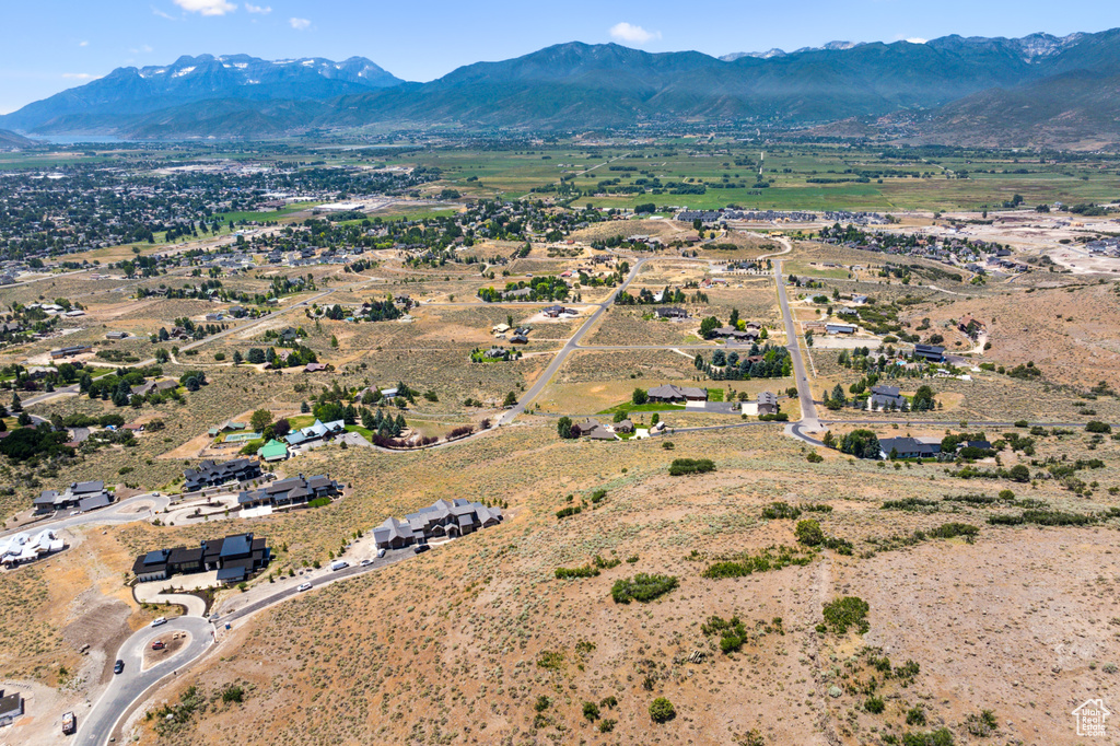 Aerial view featuring a mountain view