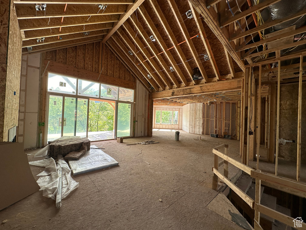 Misc room with a high ceiling