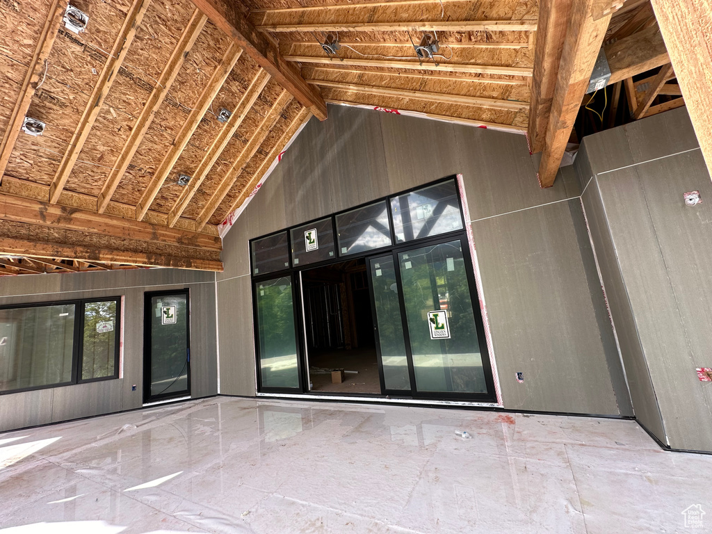 Interior space with a patio area