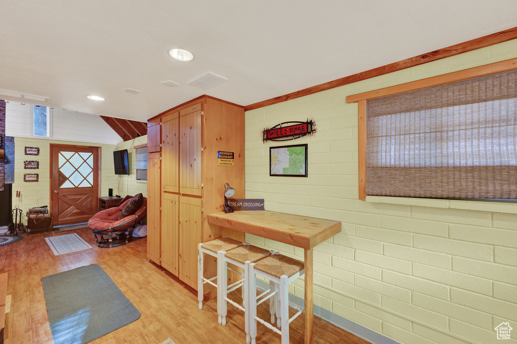 Kitchen featuring light hardwood / wood-style flooring