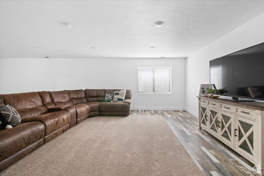 Living room featuring hardwood / wood-style floors