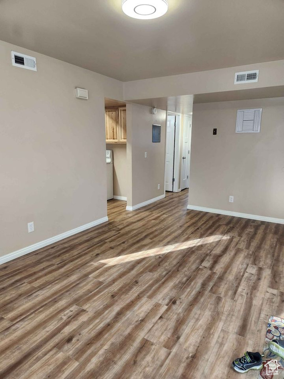 Interior space featuring hardwood / wood-style flooring