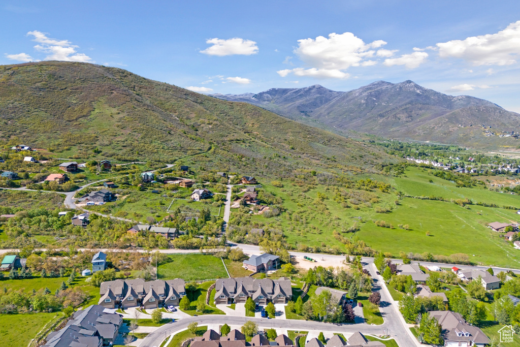 Bird's eye view featuring a mountain view