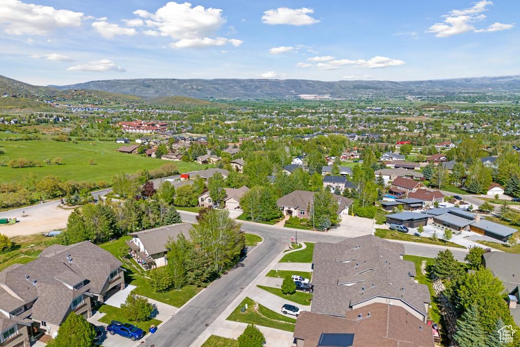 Bird's eye view featuring a mountain view