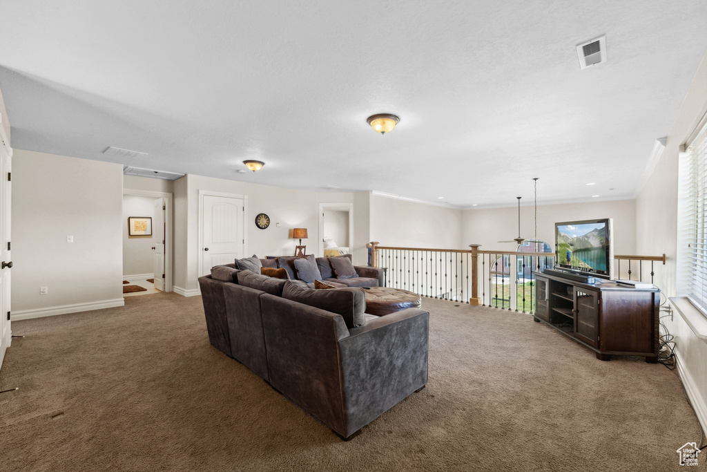 View of carpeted living room