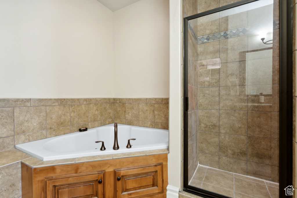 Bathroom with separate shower and tub