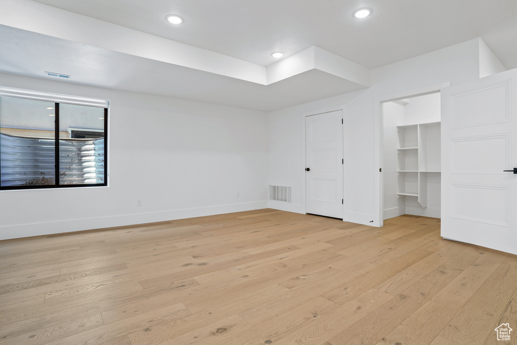 Spare room featuring light hardwood / wood-style flooring