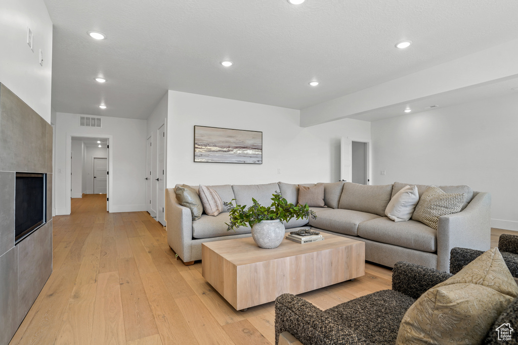 Living room featuring light hardwood / wood-style floors