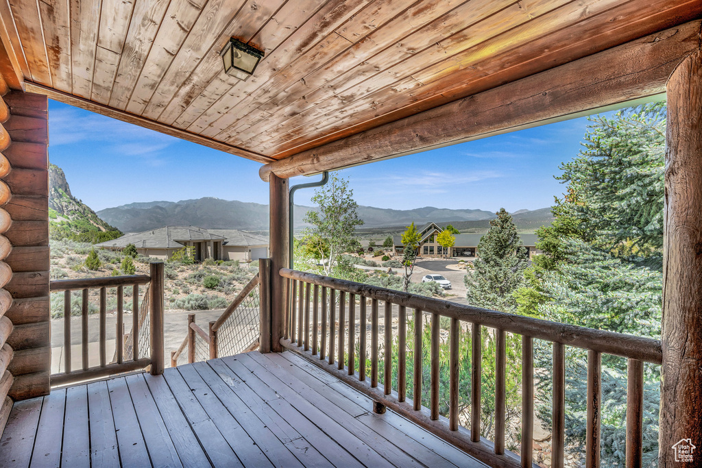 Deck with a mountain view