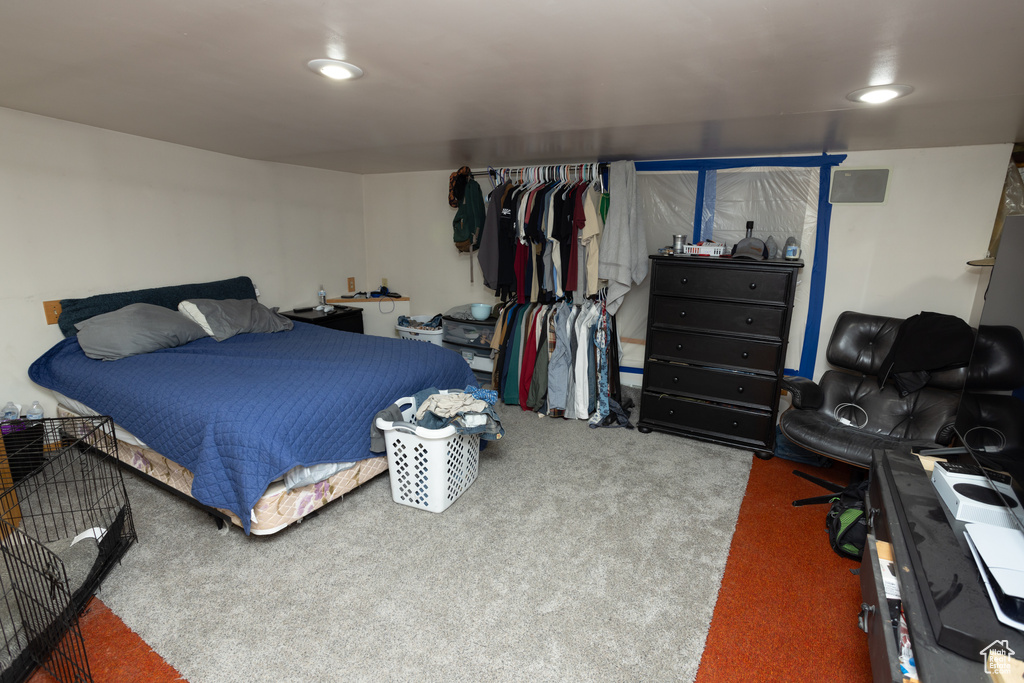 Bedroom featuring carpet flooring