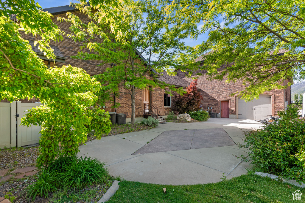 View of front of property featuring a garage