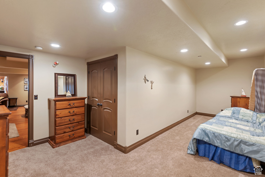 Bedroom featuring carpet floors