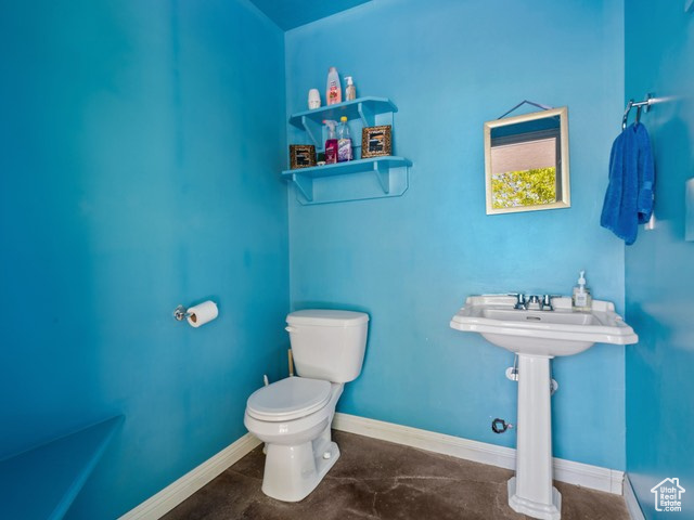 Bathroom with tile floors and toilet