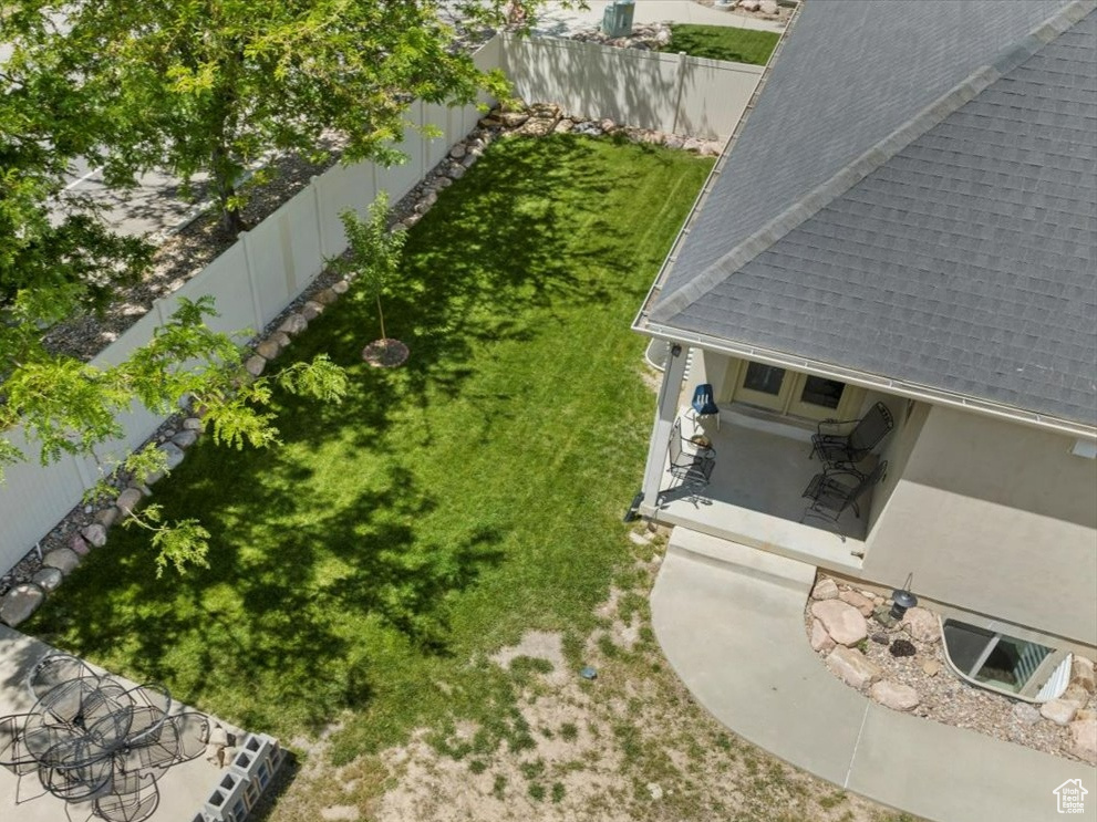 View of yard featuring a patio