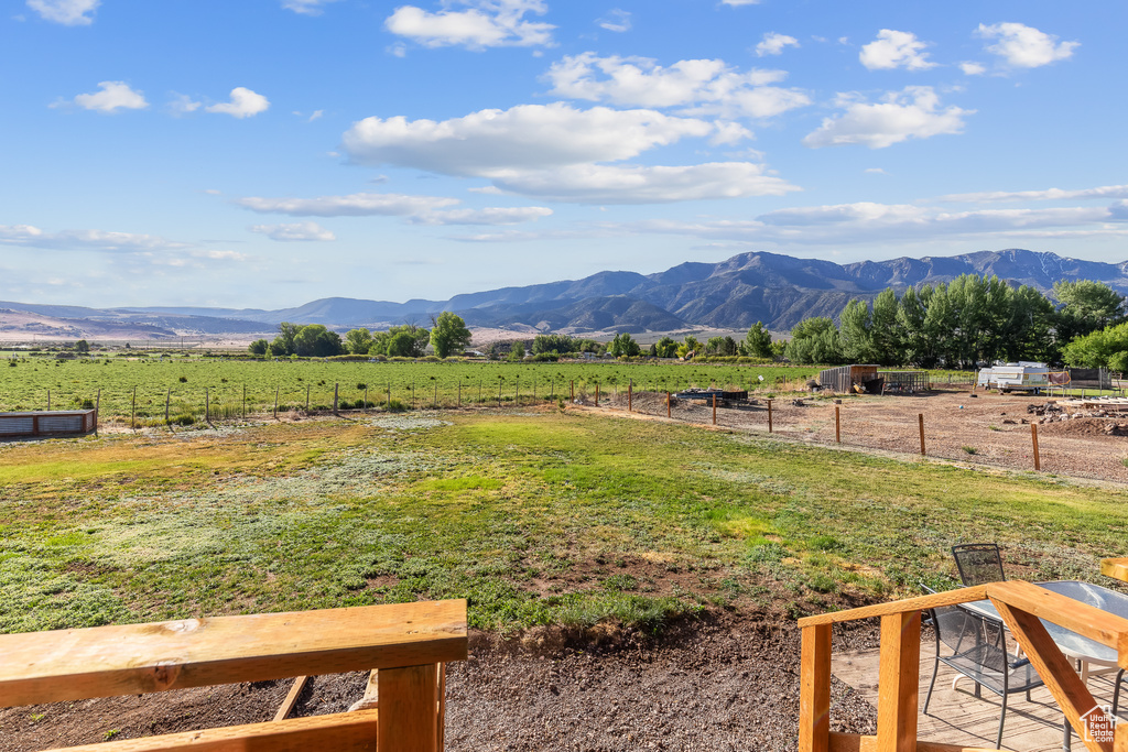 Mountain view featuring a rural view