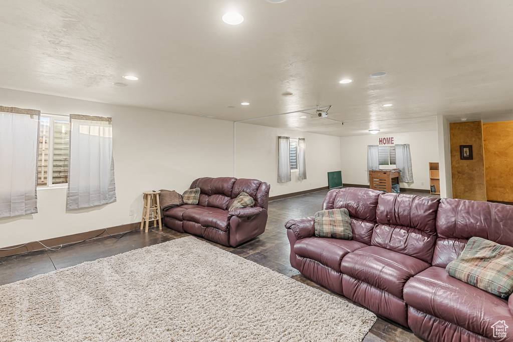 Living room featuring a wealth of natural light