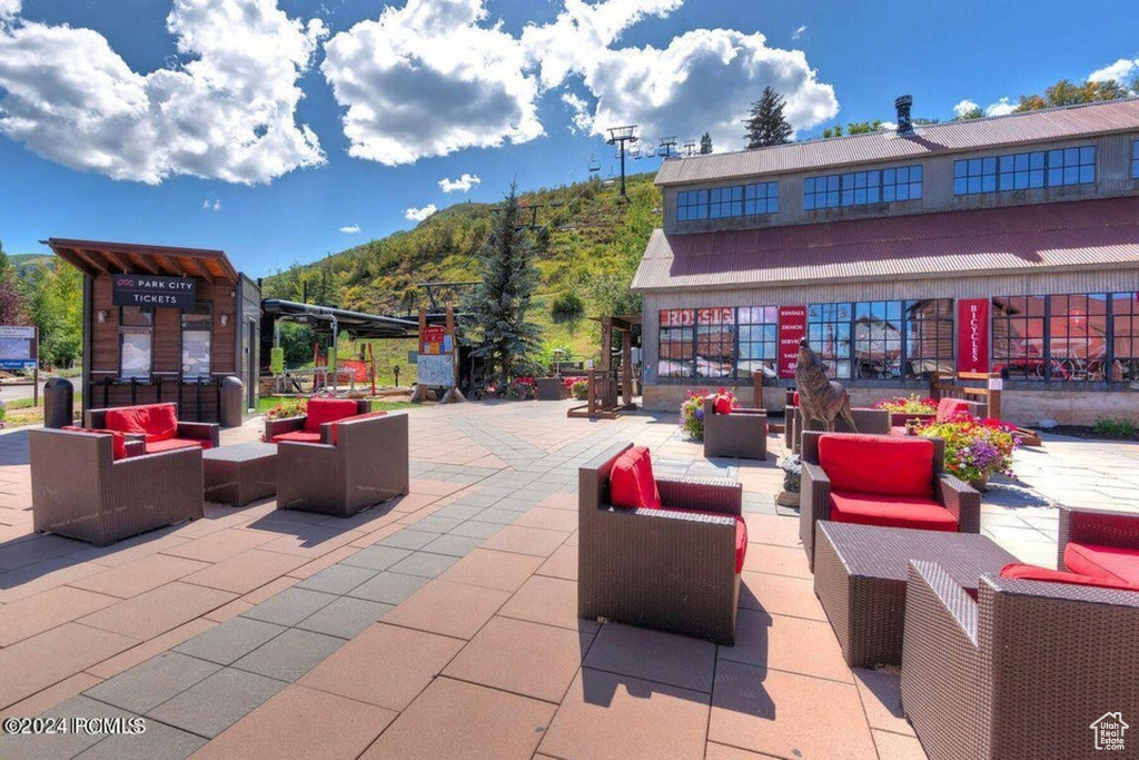 View of terrace with an outdoor living space