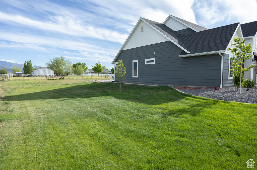 Exterior space with a lawn