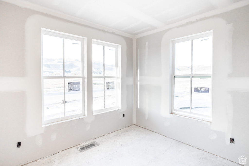 Spare room featuring plenty of natural light