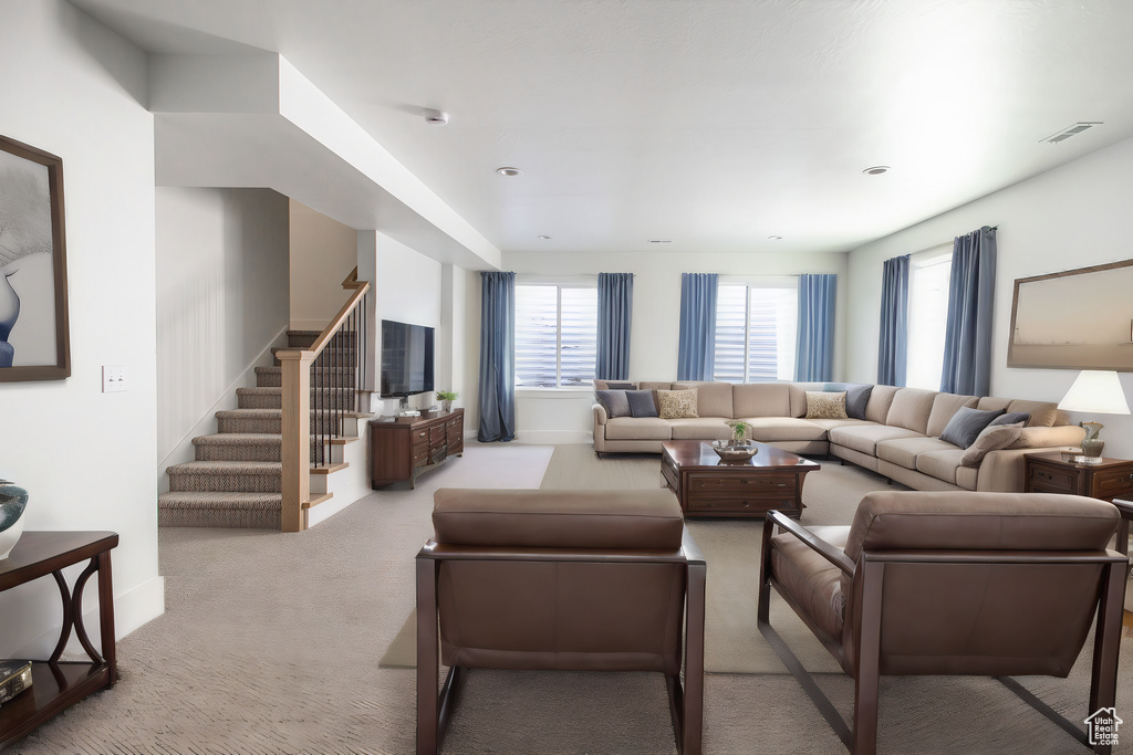 View of carpeted living room