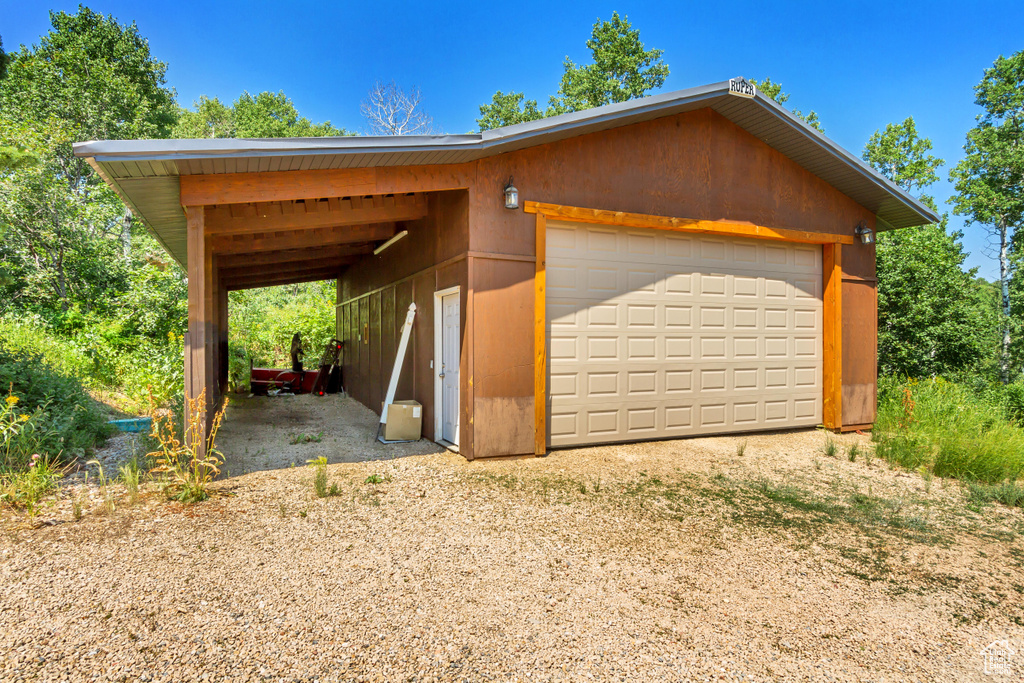 Garage with a carport