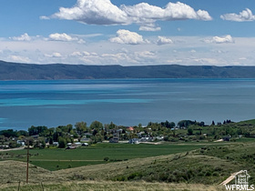 Water view with a mountain view