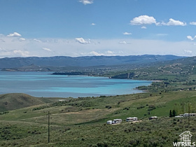 View of mountain feature with a water view