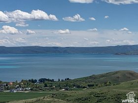 Water view with a mountain view