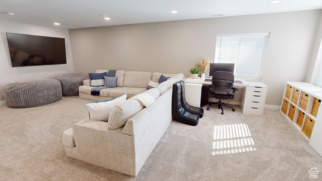 View of carpeted living room