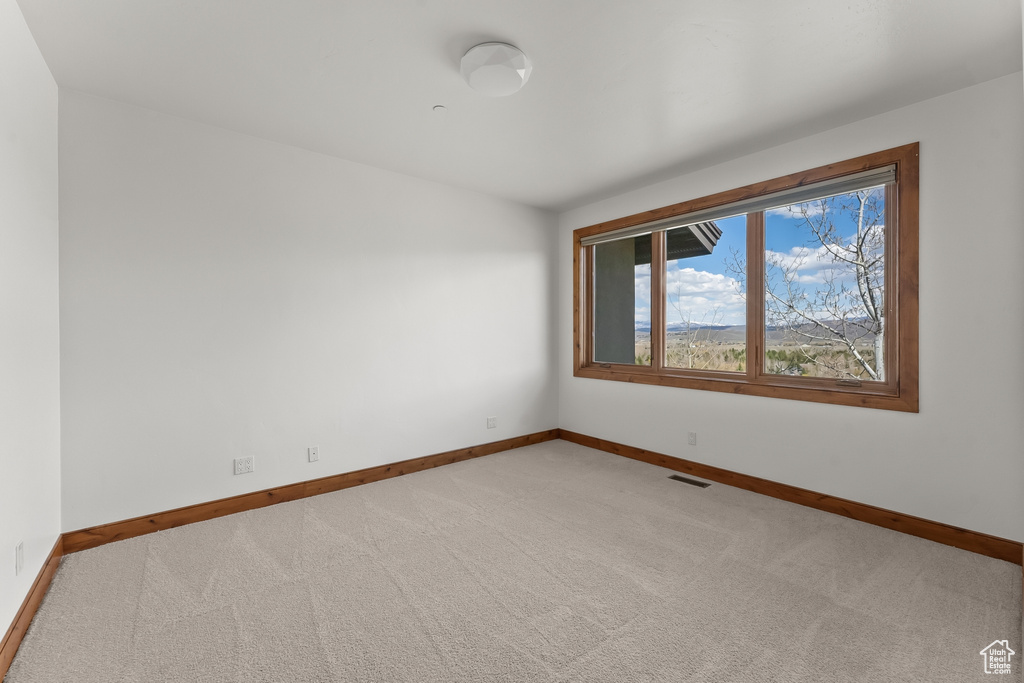 View of carpeted spare room