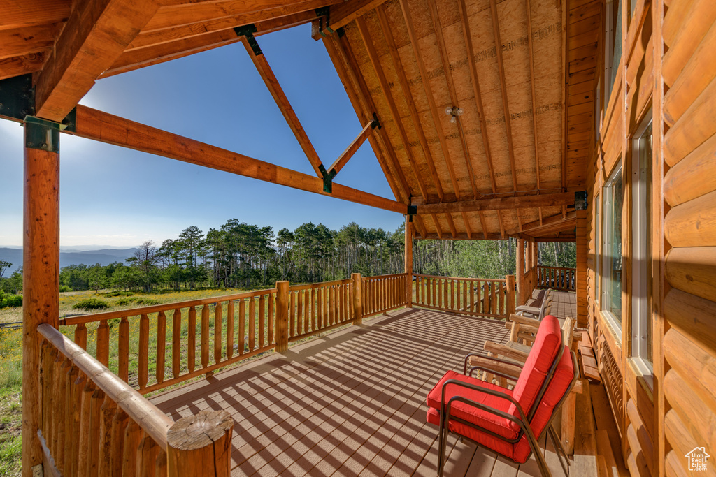 View of wooden deck