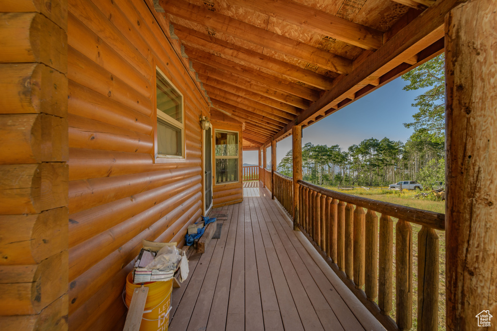 View of wooden deck