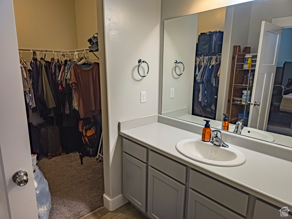 Bathroom with oversized vanity