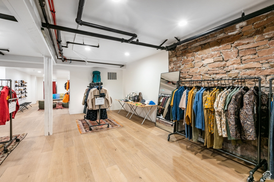 Interior space featuring light wood-type flooring